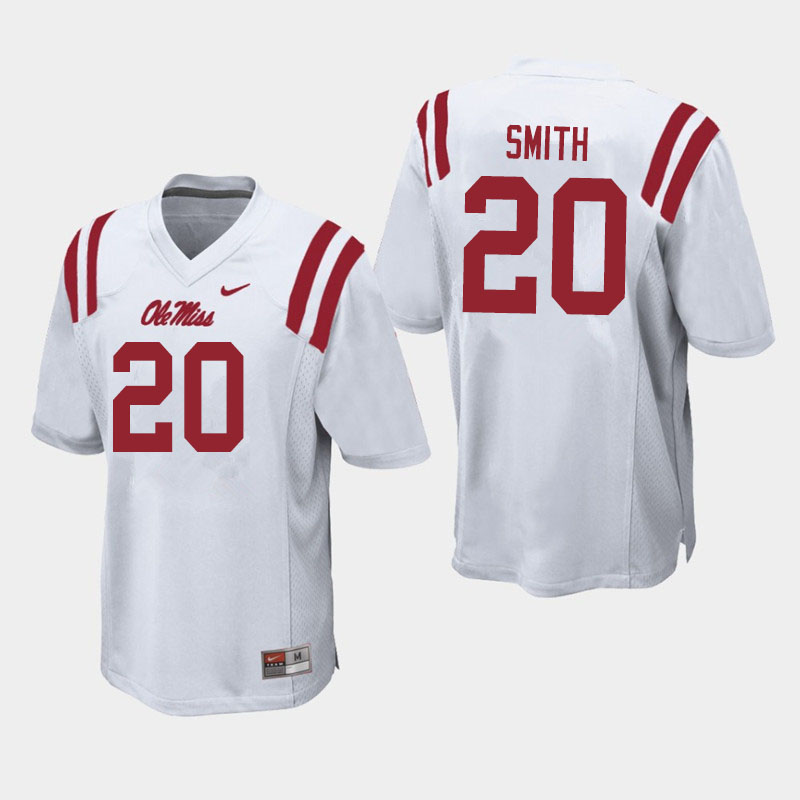 Ole Miss Rebels #20 Keidron Smith College Football Jerseys Sale-White